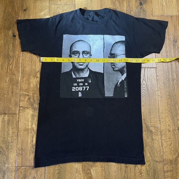 Logic YSIV Tour Merch Size Small Mug Shot Graphic Black T Shirt Slim Fit - Picture 3 of 4